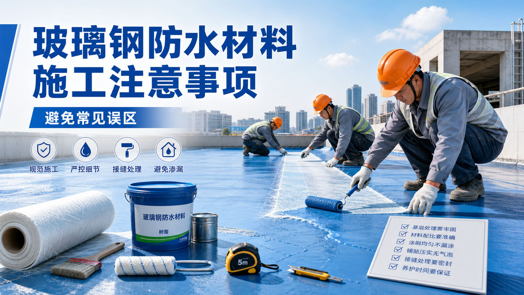 玻璃钢防水材料施工注意事项，避免常见误区 巴中 版